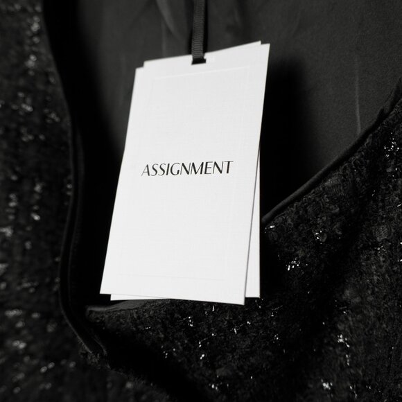 Assignment Black Tweed Blazer | Cropped with Gold Buttons - Picture 4 of 6